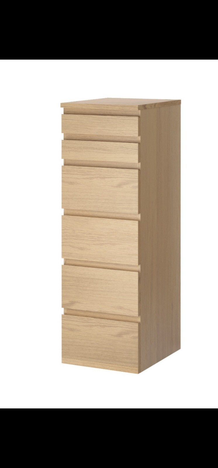 IKEA MALM Ladekast met 6 lades en spiegel - Berkenfineer, Huis en Inrichting, Kasten | Ladekasten, Ophalen, Minder dan 50 cm, Gebruikt