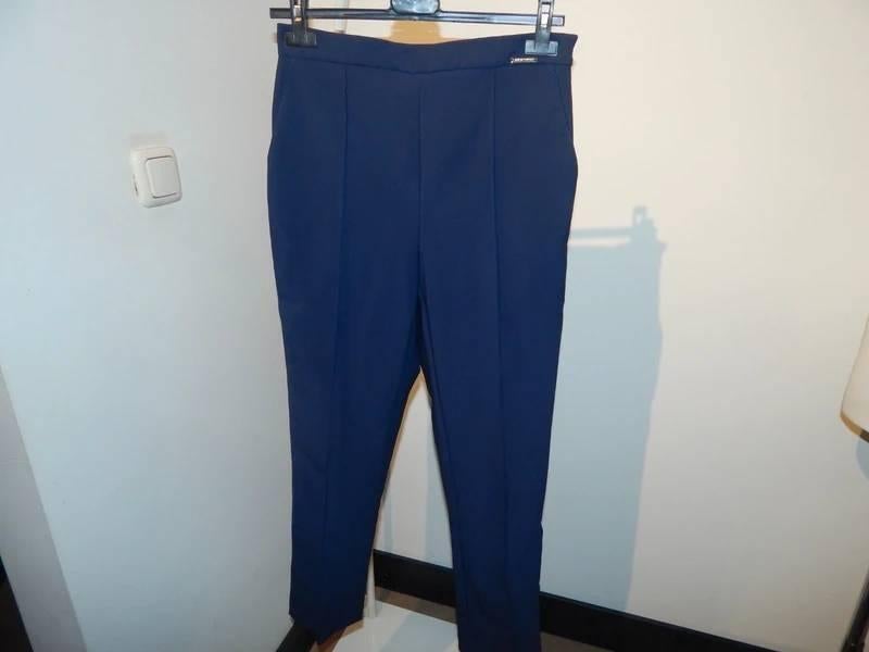 Elisabetta Franchi stretch broek nacht blauw draai bies I44