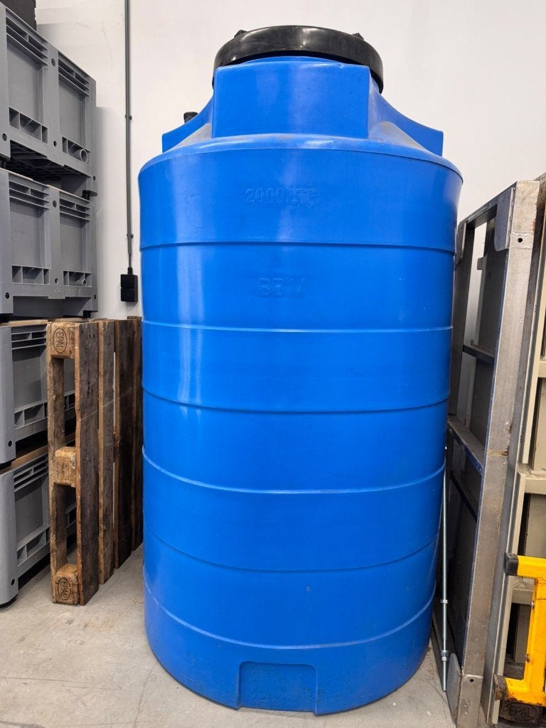 Blauwe watertank PP 2000 liter, 150 liter of meer, Ophalen, Gebruikt, Kunststof