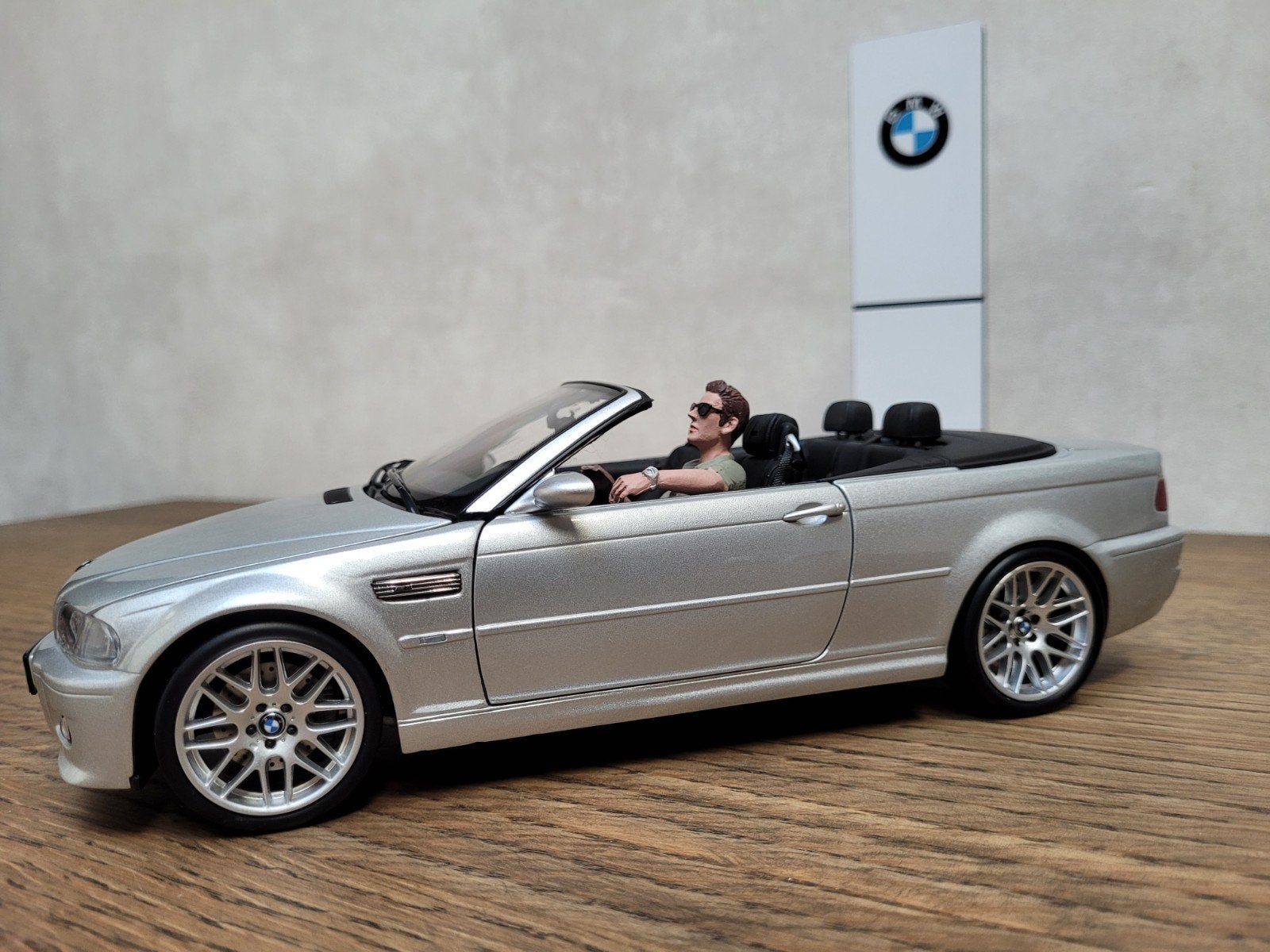Kyosho 1:18 BMW E46 M3 Cabriolet Zilver, Hobby en Vrije tijd, Ophalen of Verzenden, Zo goed als nieuw, Auto, Kyosho