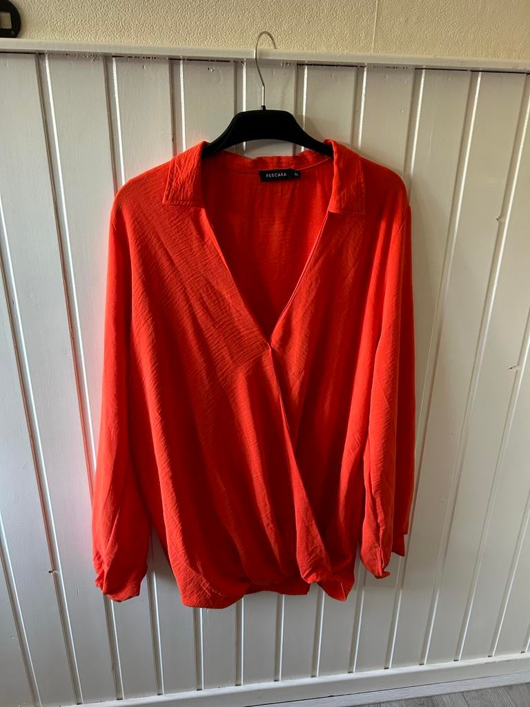 Oranje blouseje van Pescara - Maat XL, Ophalen of Verzenden, Gedragen, Maat 46/48 (XL) of groter, Oranje