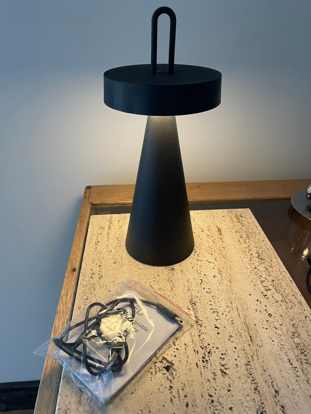 nieuw light & living oplaadbare tafellamp tafel lamp buiten, LED verlichting, Nieuw, Ophalen of Verzenden, Zwart