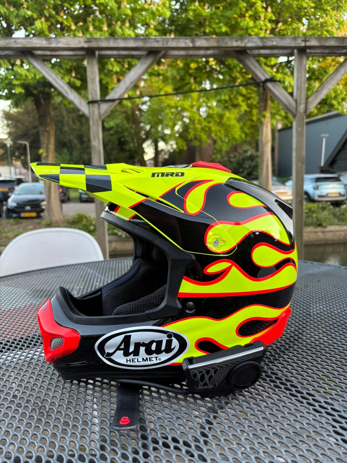 ARAI MX-V Evo - M - Nieuw! (Nouja, 1 OTR-rit gereden) Flame, Motoren, Nieuw met kaartje, M, Arai, Offroadhelm