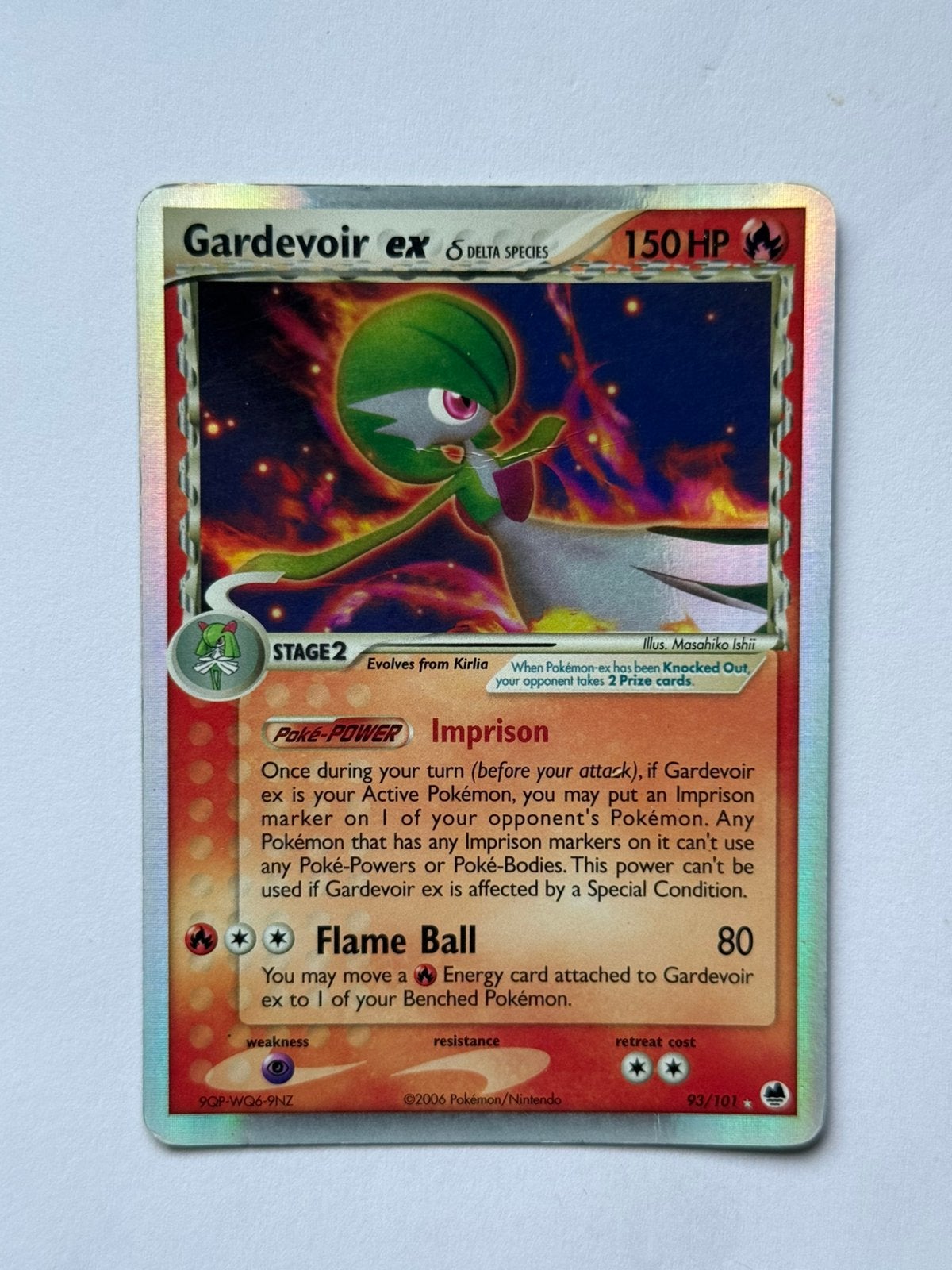 Gardevoir ex δ 93/101 from EX Dragon Frontiers (2006), Ophalen of Verzenden, Zo goed als nieuw
