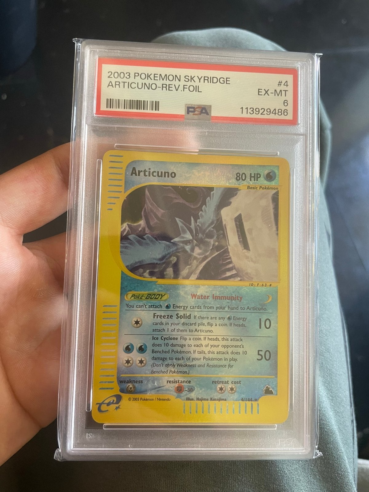 Pokemon Skyridge Articuno 4 Reverse Foil PSA 6, Ophalen of Verzenden, Gebruikt, Losse kaart, Foil
