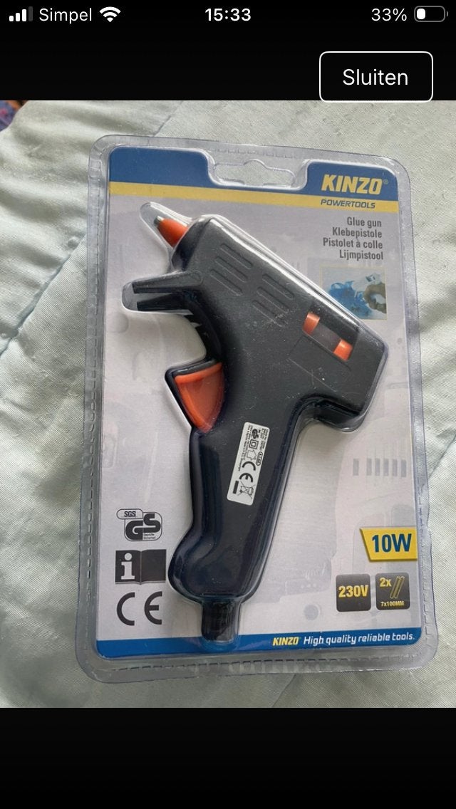 Kinzo Lijmpistool 10W - Nieuw in verpakking, Ophalen of Verzenden, Nieuw, Overige typen, Overige merken