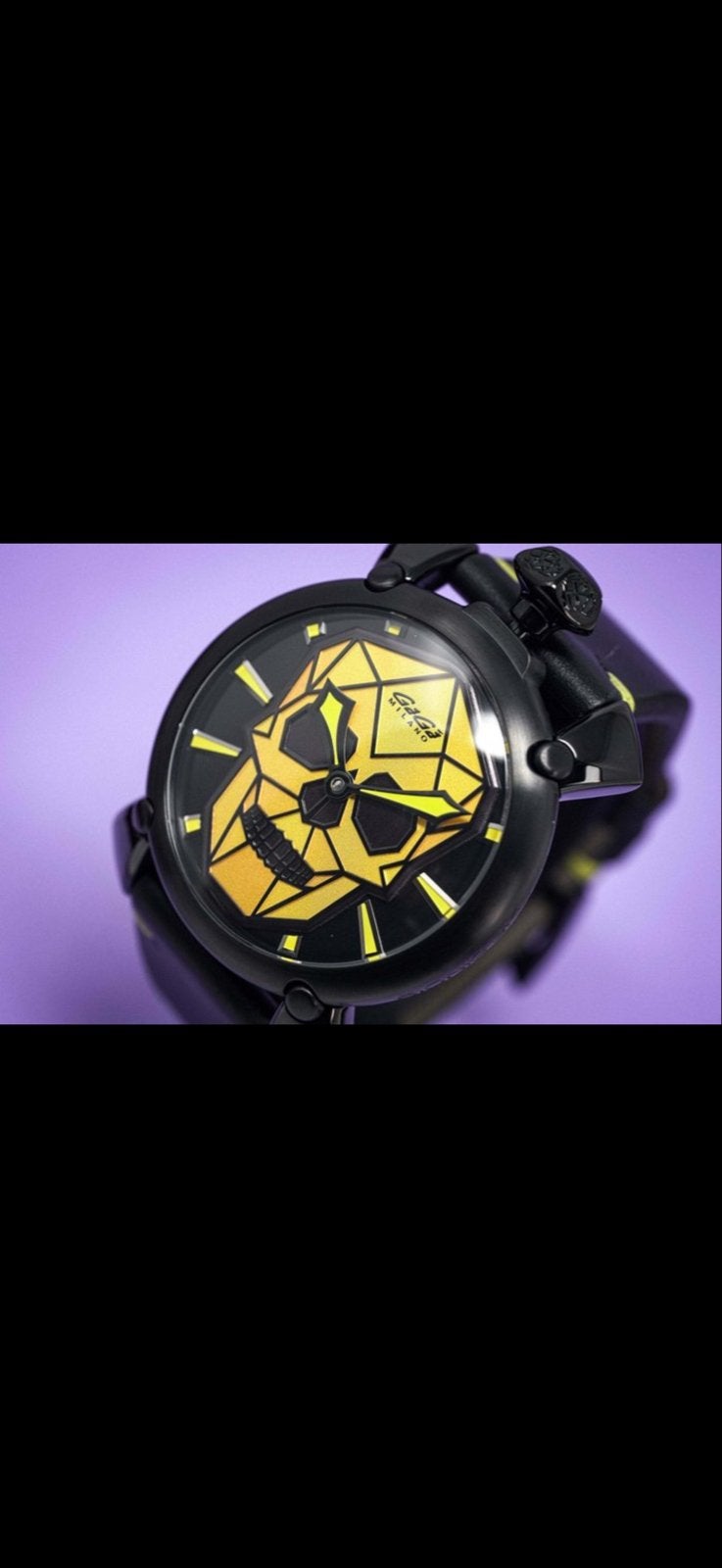 Horloge GaGa Milano Manuele 48mm Bionic Skull, Overige merken, Leer, Polshorloge, Nieuw