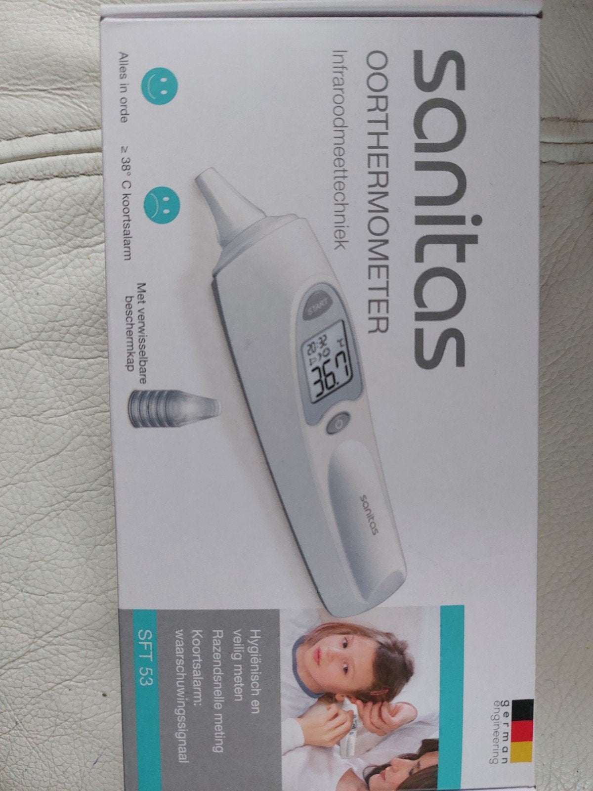 Sanitas SFT 53 Oorthermometer - Infrarood - Nieuw in doos, Witgoed en Apparatuur, Persoonlijke-verzorgingsapparatuur, Ophalen
