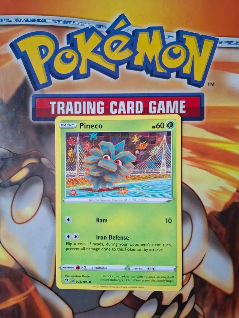 Pineco 008/185 Sword&Shield Vivid Voltage pokemon kaart nm, Ophalen of Verzenden, Zo goed als nieuw, Losse kaart
