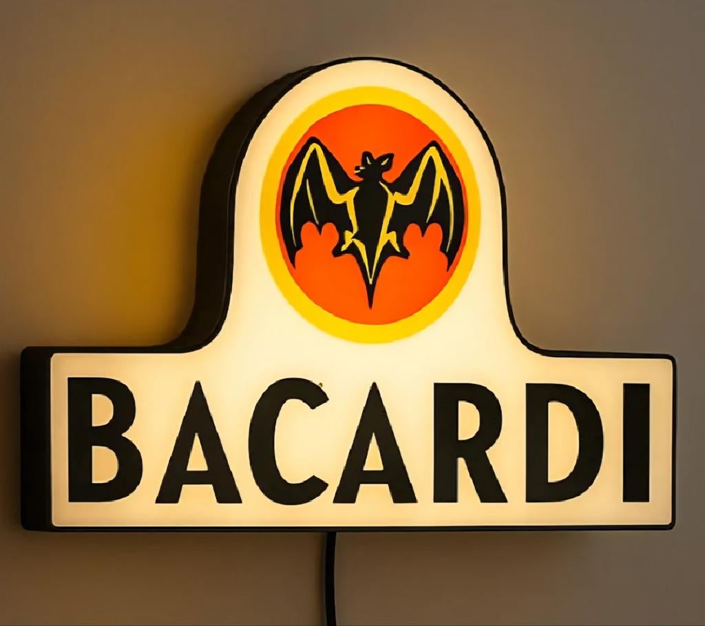 Bacardi Lichtbak - Vintage Reclamebord, Ophalen of Verzenden, Gebruikt, Lichtbak of (neon) lamp