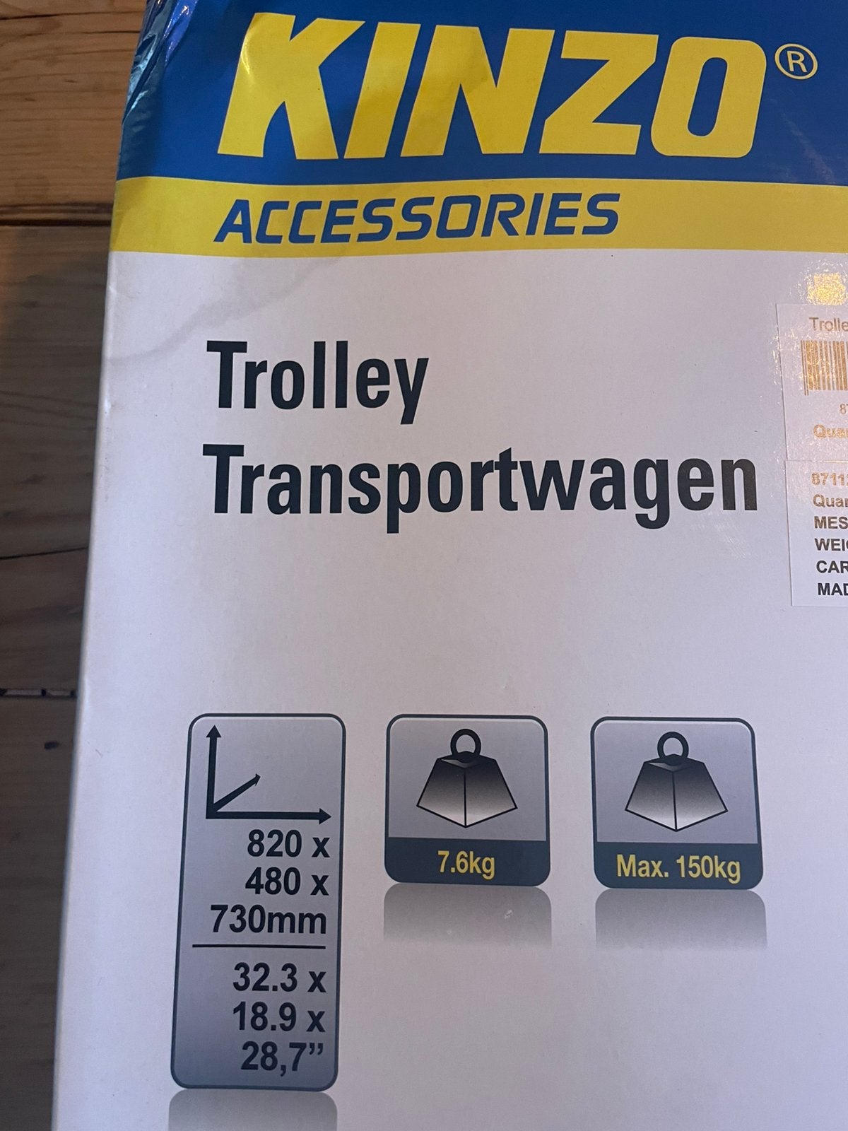 Kinzo transport trolley - nieuw- in doos, 100 liter of meer, Ophalen, Nieuw, Transportkar