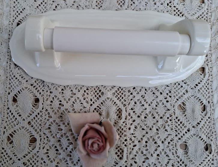 Vintage porseleinen toiletrolhouder, HADIDA Bathroom, Antiek en Kunst, Ophalen of Verzenden