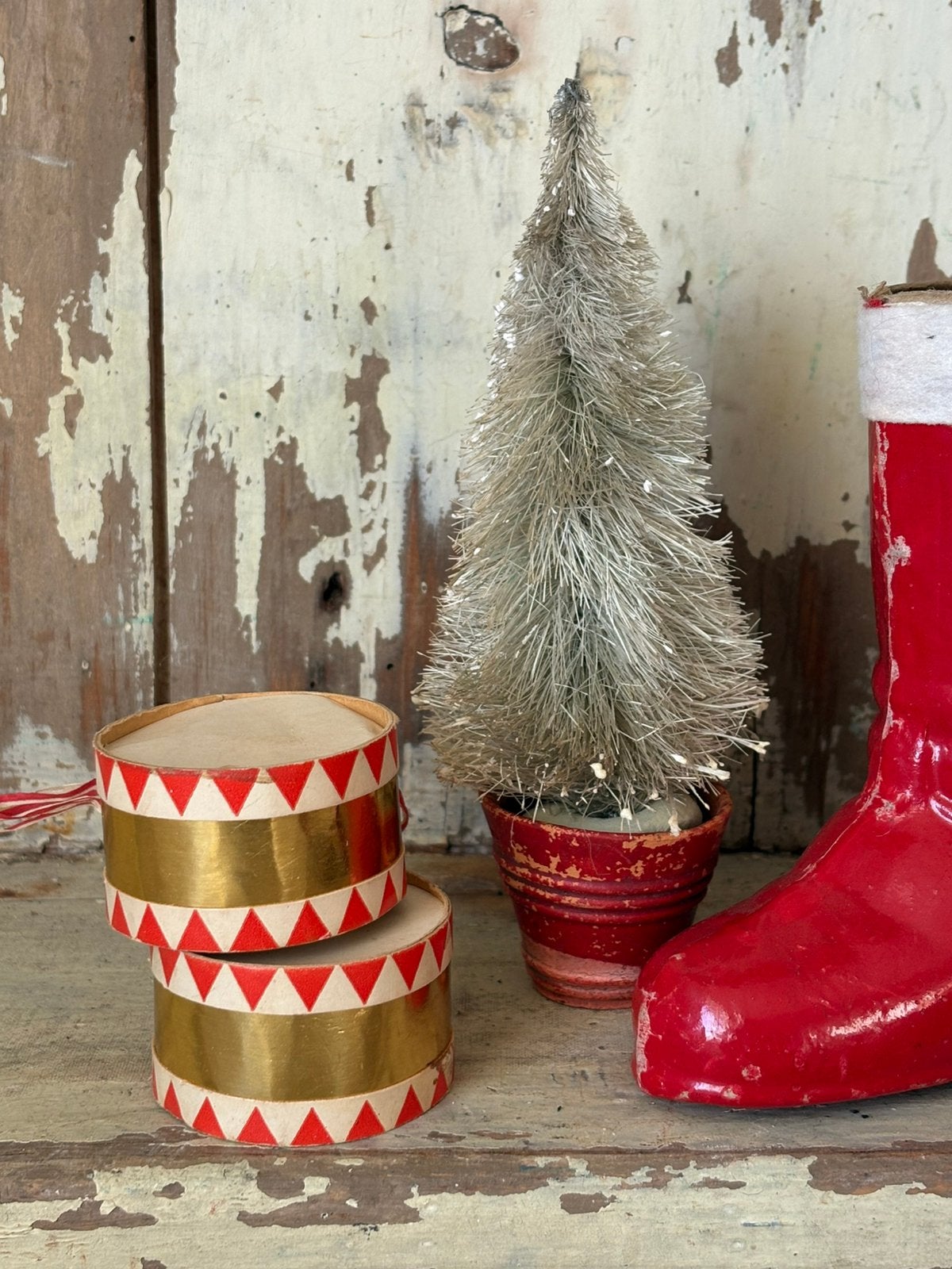 2 vintage Deense kersttrommeltjes, Ophalen of Verzenden, Gebruikt