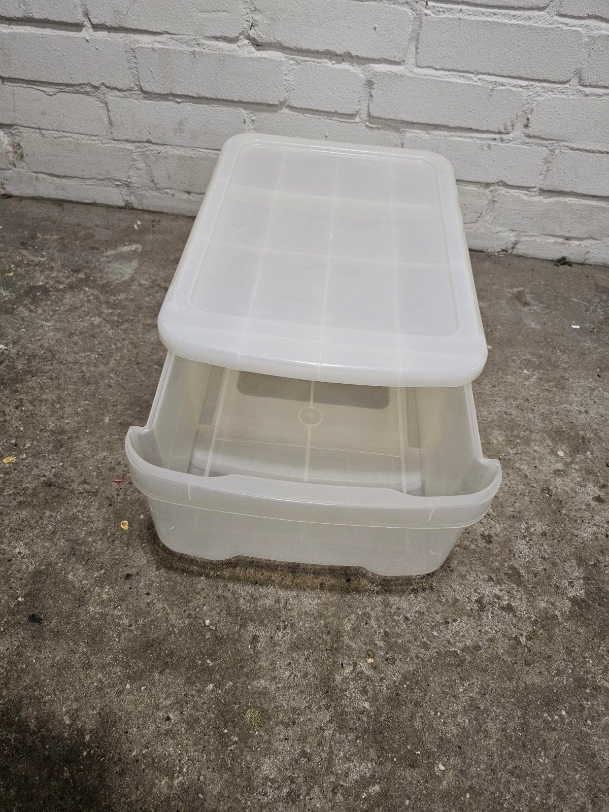 12 transparante stapelbare opbergbakken box met, Ophalen, Minder dan 40 cm, Doos, Minder dan 35 cm