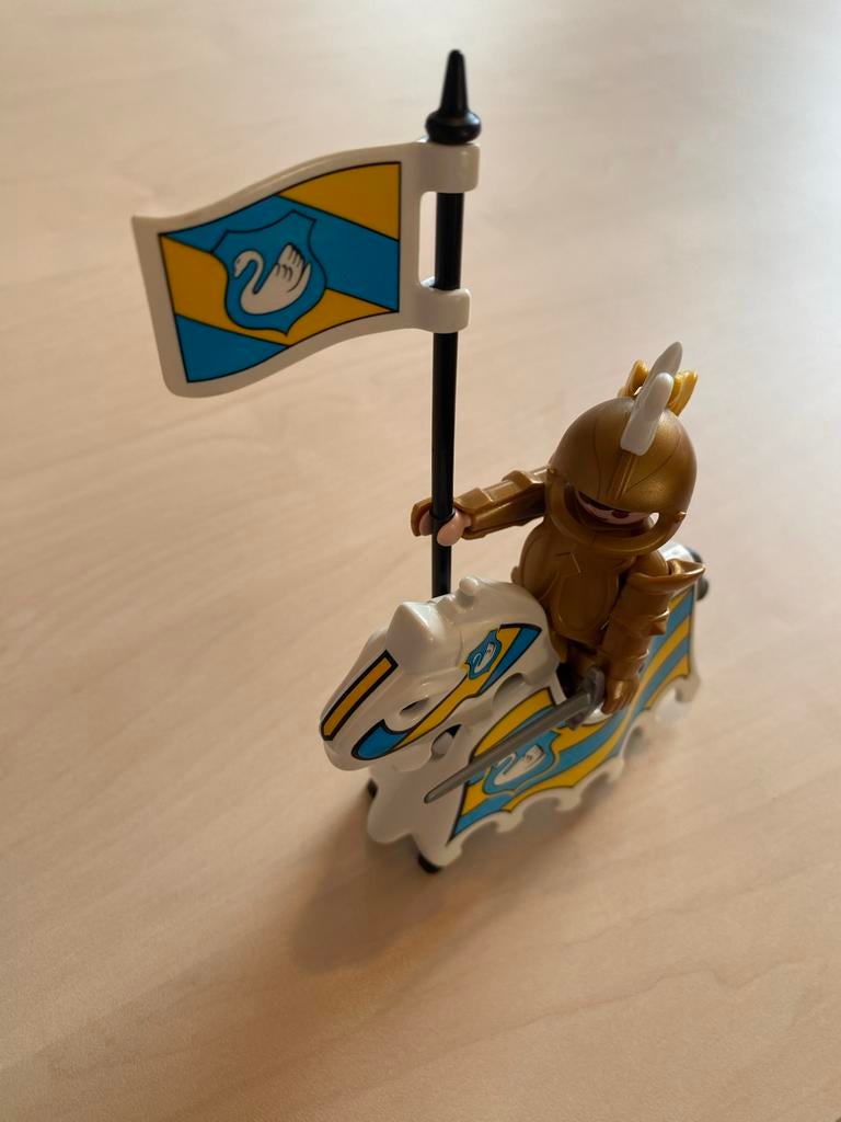 Playmobil Ridder met Paard en Vlag - Zwanenridder, Ophalen of Verzenden, Zo goed als nieuw, Jongen of Meisje