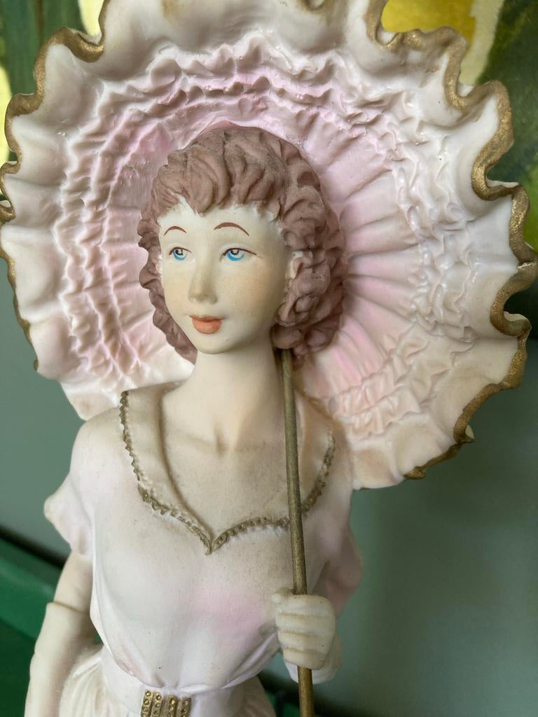 Vintage Tafellamp Dame met Parasol - Romantische Sfeer, Ophalen, Gebruikt