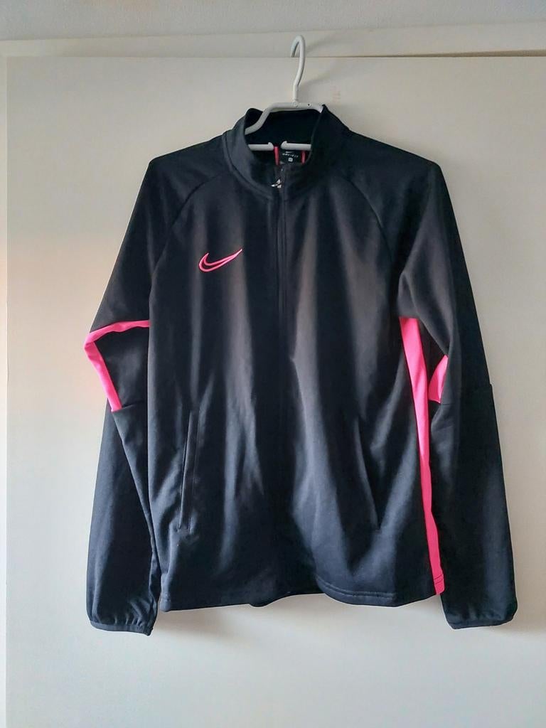 Nike Dry Fit Trainingsjasje Zwart/Roze Maat 158-170, Kinderen en Baby's, Kinderkleding | Maat 164, Nieuw, Jongen of Meisje, Sport- of Zwemkleding