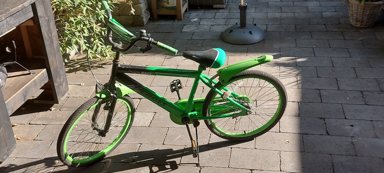 Groene kinderfiets - BMX Spirit 22 inch, 20 inch of meer, Gebruikt, Velgrem, Ophalen of Verzenden