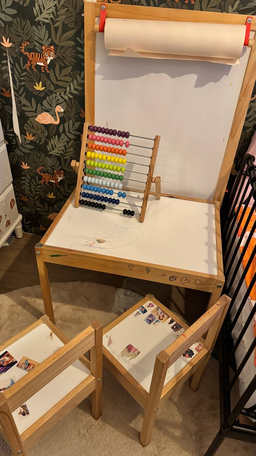 Kinder tekentafel met stoeltjes en schoolbord, Ophalen, Gebruikt, Tafel(s) en Stoel(en)