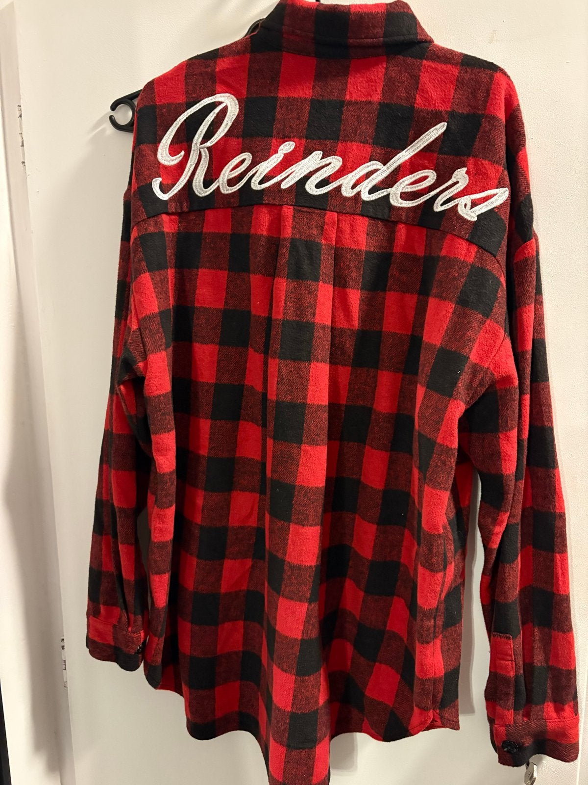 Reinders geruit overhemd rood/zwart, Ophalen of Verzenden, Zo goed als nieuw, Maat 38/40 (M), Rood
