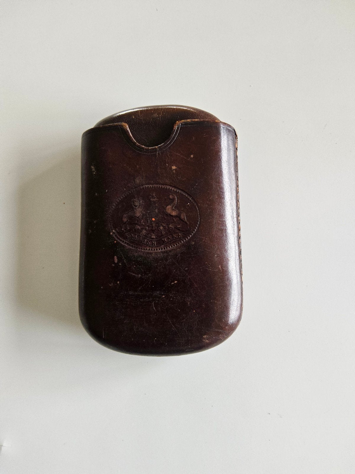 Vintage bruinleren sigarenkoker, Ophalen of Verzenden, Zilver, Dame