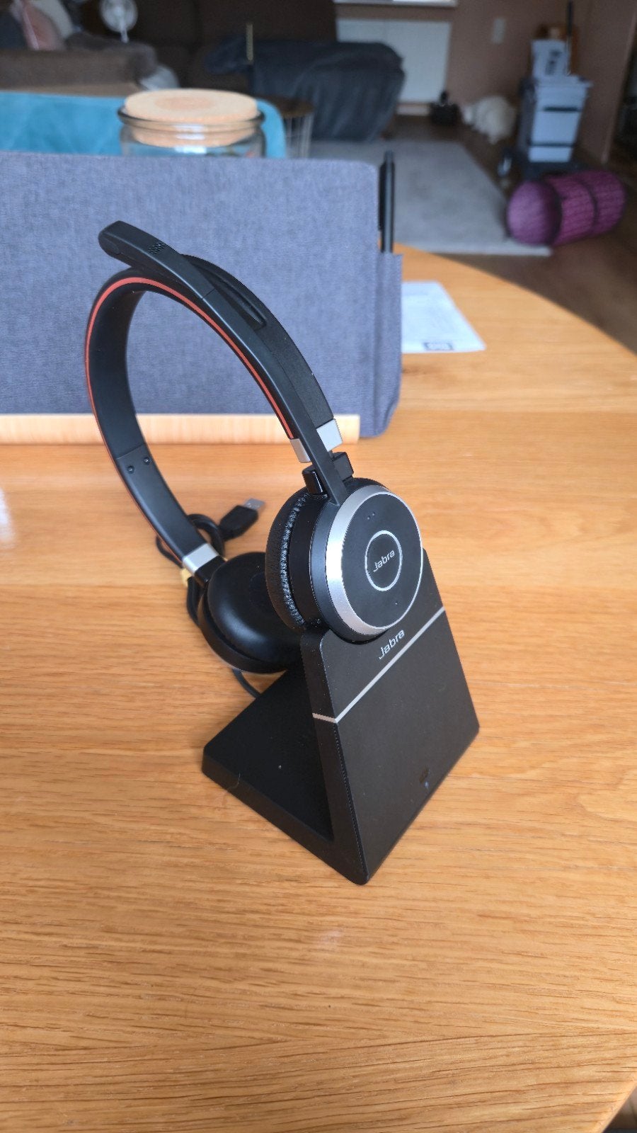Jabra Evolve 65 MS Draadloze On-Ear Headset + Oplaadstation, Gebruikt, Draadloos, On-ear, Ophalen of Verzenden