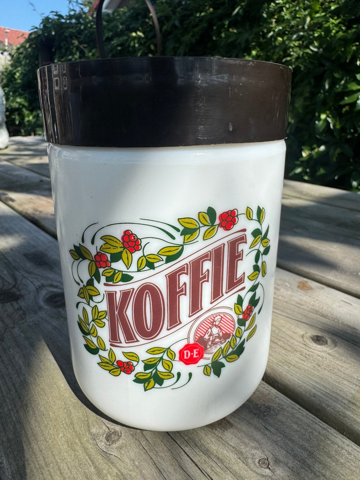 Vintage voorraadbus Koffie Douwe Egberts, Overige merken, Keramiek, Overige typen, Vintage