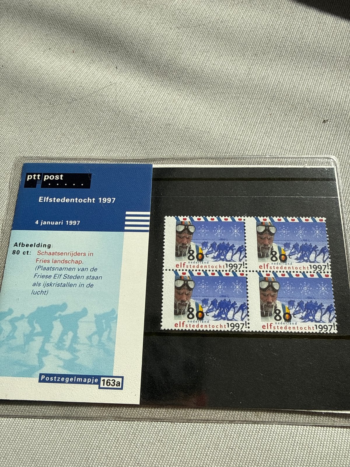 Postzegelmapje Elfstedentocht 1997 - PTT Post, Ophalen of Verzenden, Na 1940, Postfris
