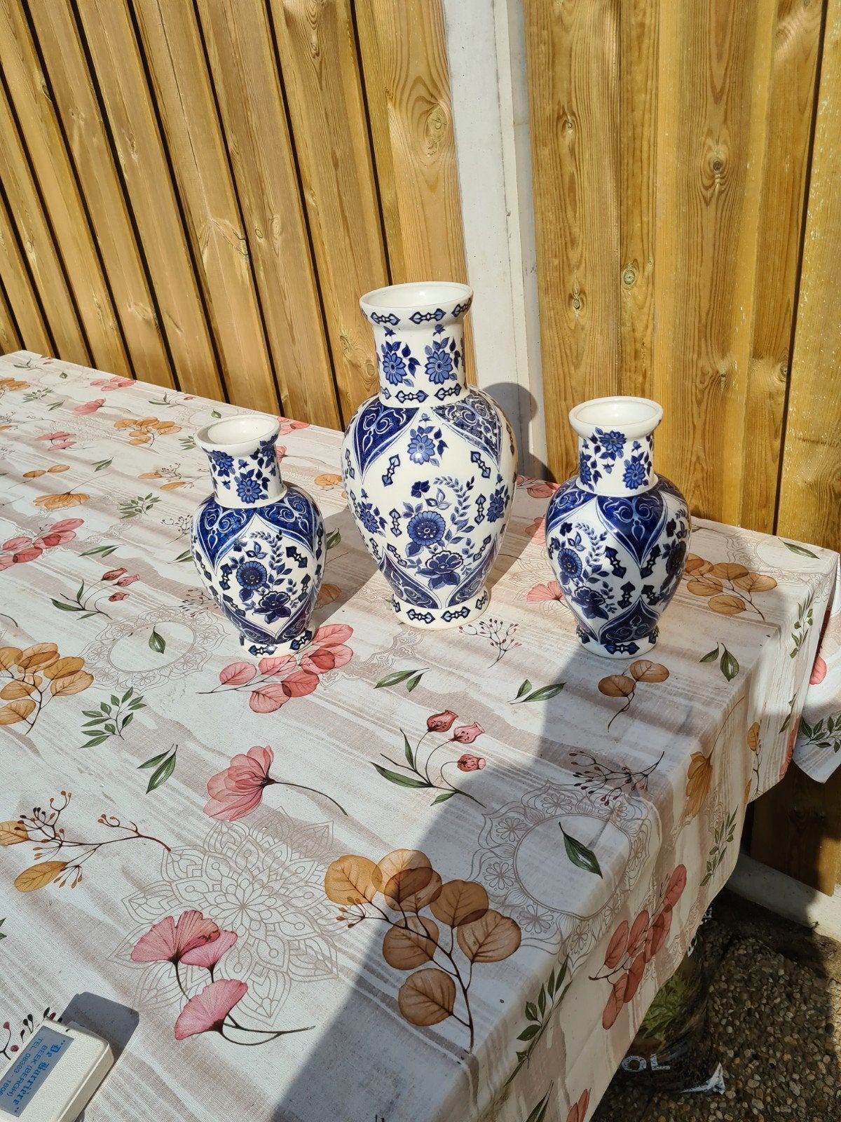 Set van 3 Delfts Blauw-stijl vazen, Ophalen of Verzenden