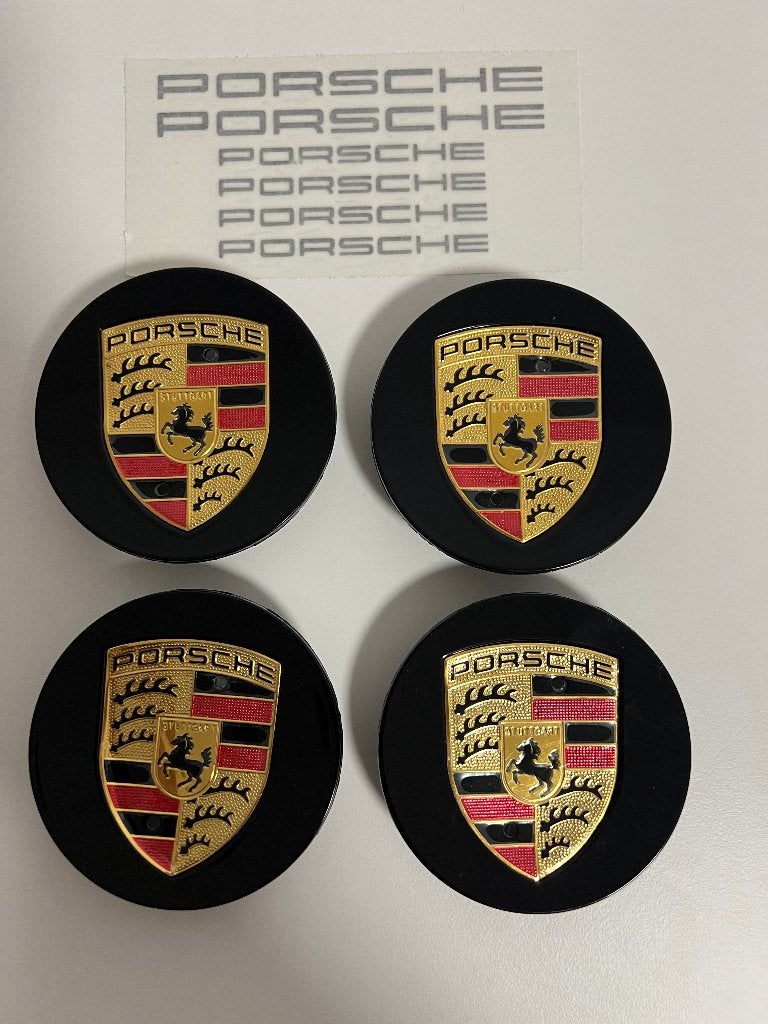 Porsche Naafdoppen - set van 4 stuks - 76mm Zwart, Ophalen of Verzenden