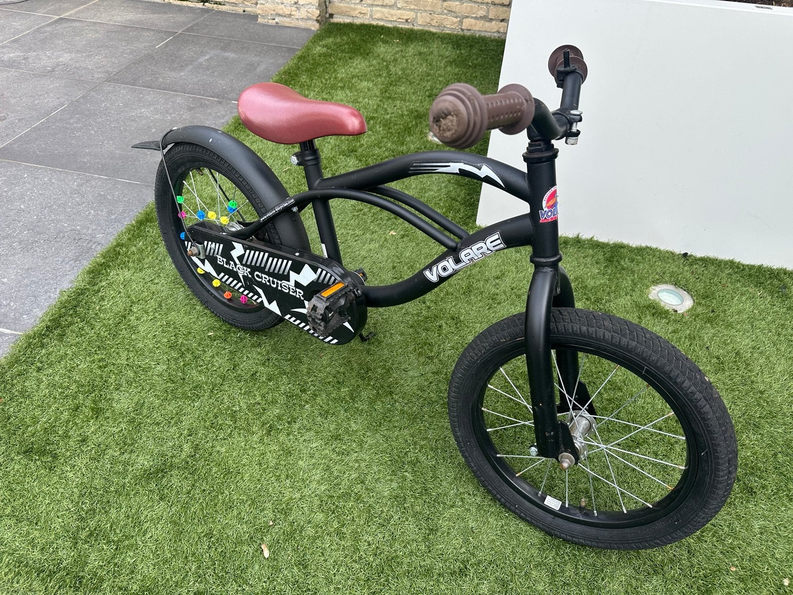 Volare Black Cruiser kinderfiets 16 inch met terugtraprem, Ophalen, Gebruikt, Terugtraprem, 16 tot 20 inch