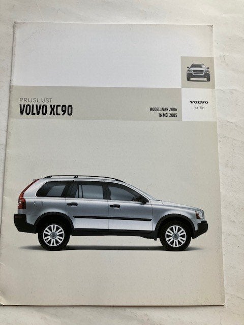 Prijslijst   Volvo XC90   Modeljaar   2006   (mei 2005)   NL, Volvo, Volvo Car Corporation, Ophalen of Verzenden, Zo goed als nieuw