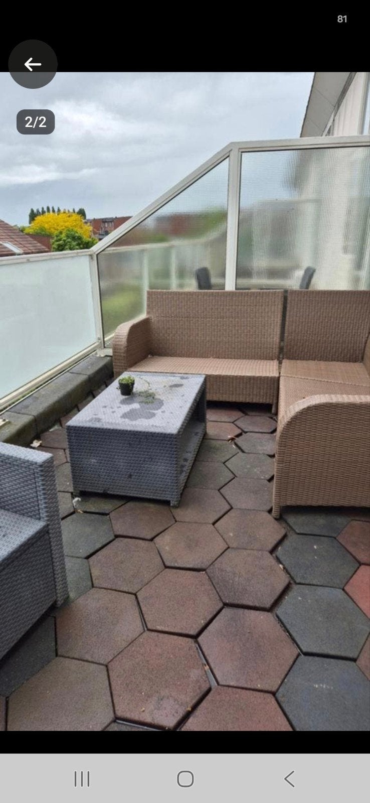 Gebruikte rubber terrastegels, zeshoekig, grijs en roodbruin, Ophalen, Kunststof, Gebruikt, 10 m² of meer