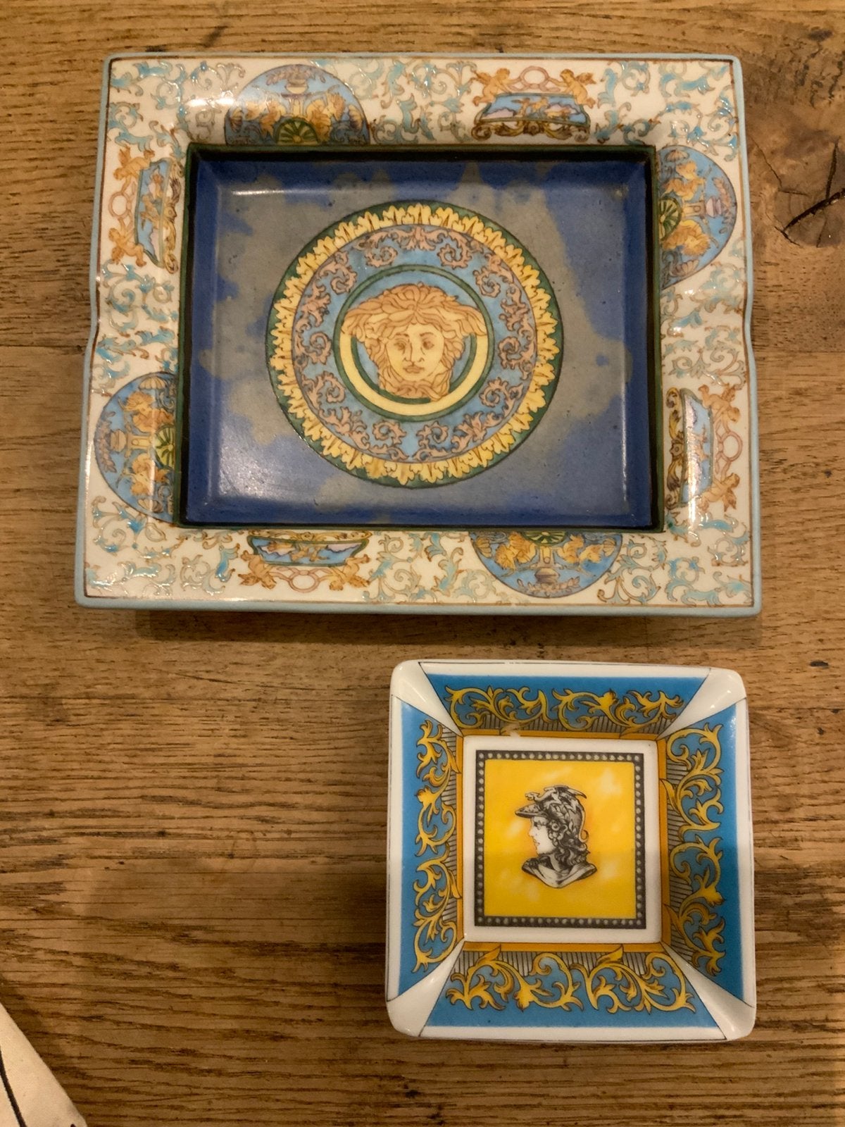 Set Stel 2 Vintage 'Versace Stijl' Asbakken / Vide-Poches, Ophalen of Verzenden