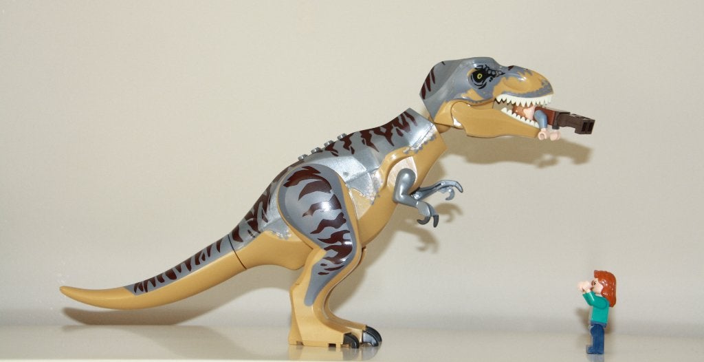 Jurassic World Dinosaurus Tyrannosaurus Rex T-rex grijs, Ophalen of Verzenden, Nieuw