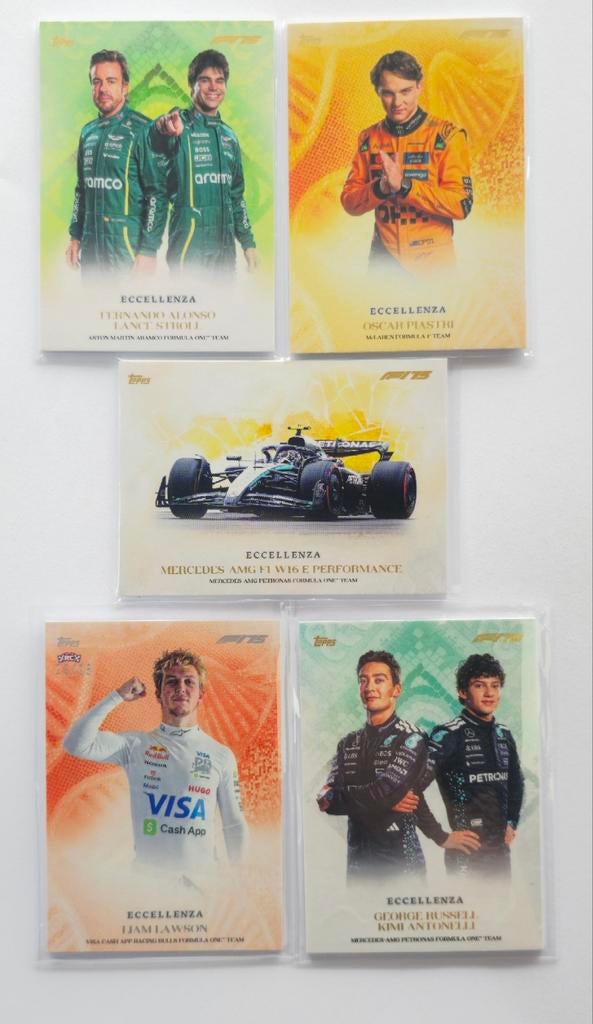 Topps f1 2025 eccellenza partij, Hobby en Vrije tijd, Verzenden, Zo goed als nieuw, Meerdere plaatjes