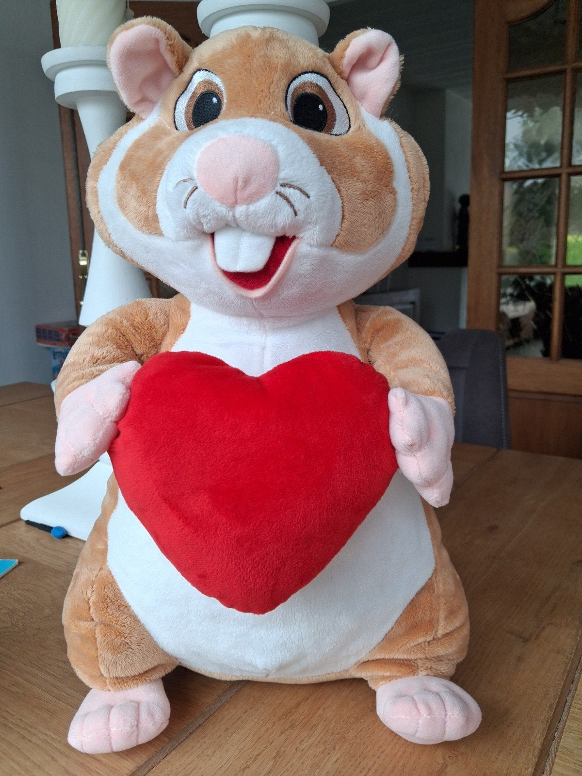 AH HAMSTER KNUFFEL MET HART ZGAN 40 CM, Ophalen of Verzenden, Zo goed als nieuw, Overige typen