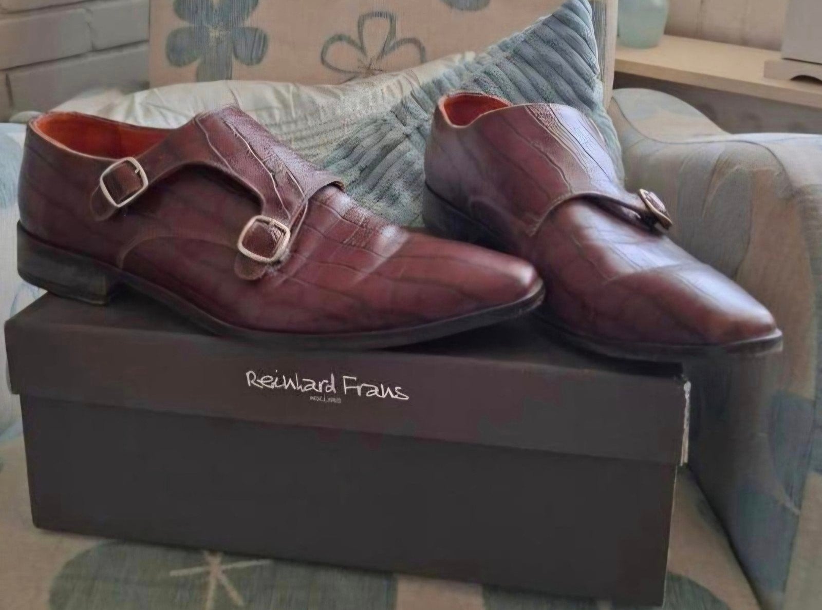 Reinhard Frans heren gespschoenen - Maat 43, Bruin, Ophalen of Verzenden, Reinhard Frans, Gespschoenen