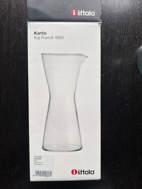 Iittala karaf Kartio Karl Franck 1958 licht blauw, Ophalen, Kan, Nieuw, Glas