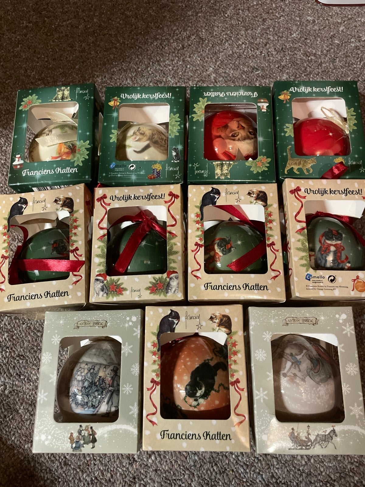Franciens Katten Kerstballen - Diverse Ontwerpen, Meerkleurig, Nieuw, Kunststof, Ophalen of Verzenden