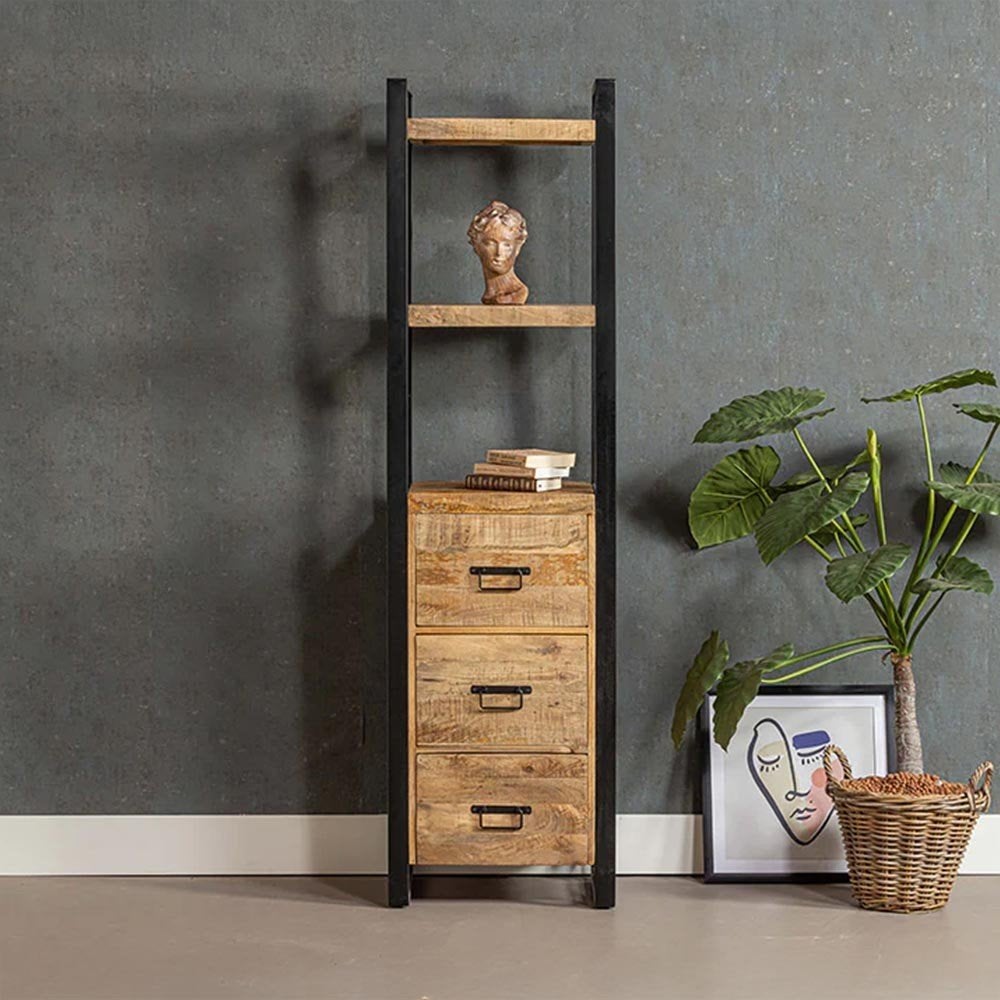 Smalle Britt Boekenkast met Lades - Industrieel Design