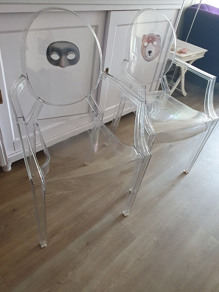 Transparante Louis Starck designstoelen (2 stuks)