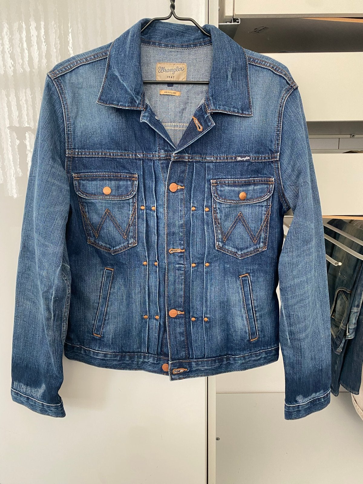 Wrangler spijkerjack - Maat M, Ophalen of Verzenden, Zo goed als nieuw, Maat 48/50 (M), Blauw
