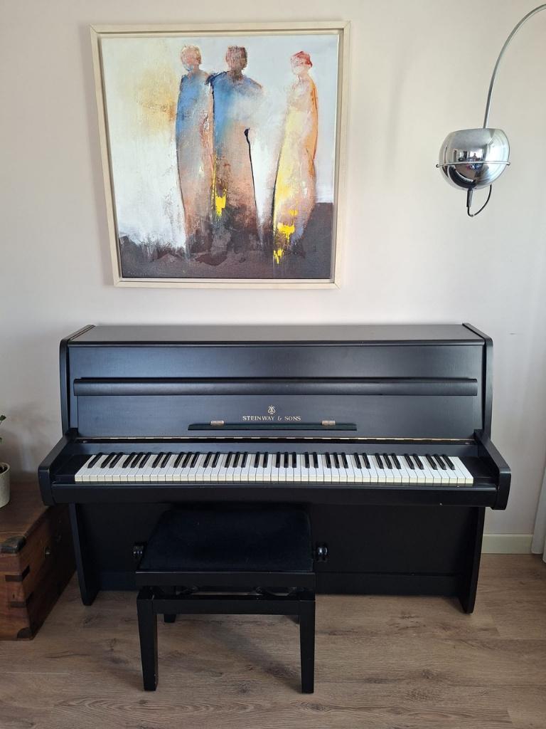 Steinway & Sons model F uit 1964 - zwart, Ophalen, Gebruikt, Zwart, Overige typen
