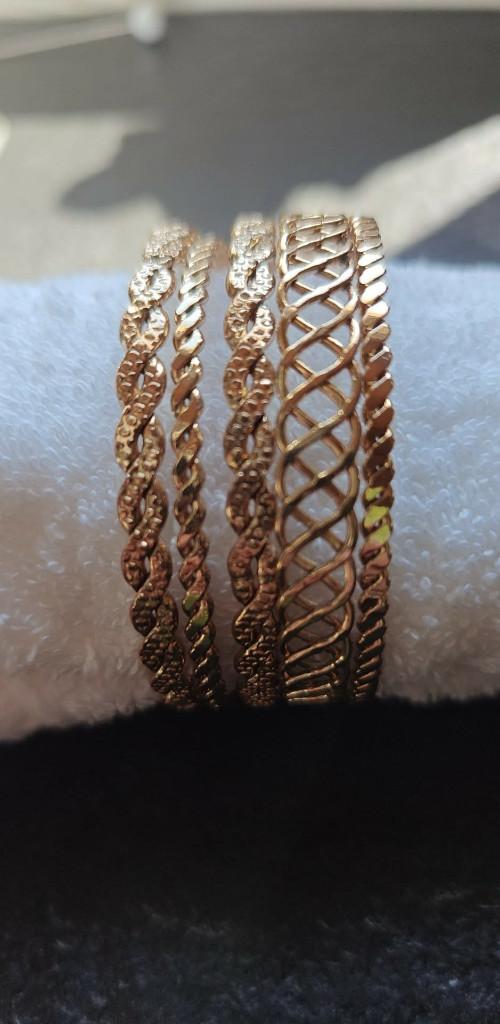 armbanden set 5 stuks in metaal goudkleurig, Ophalen of Verzenden, Zo goed als nieuw, Goud, Staal