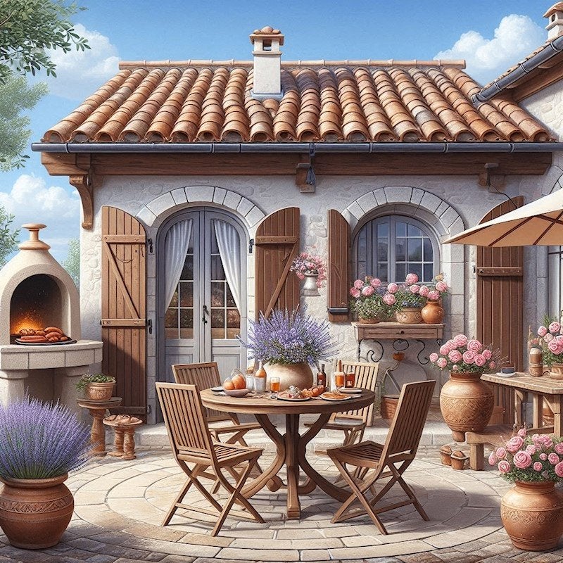 Borduurpatroon: Patio hof van lavendel, Zwolle, Patroon, Verzenden, Eindeloos Borduren
