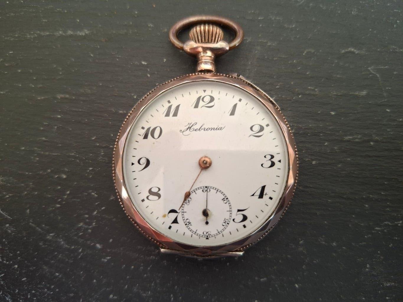 Antiek Zakhorloge HEBRONIA- Verguld - Voor 1900, Overige merken, Zakhorloge, Verguld, Ophalen of Verzenden