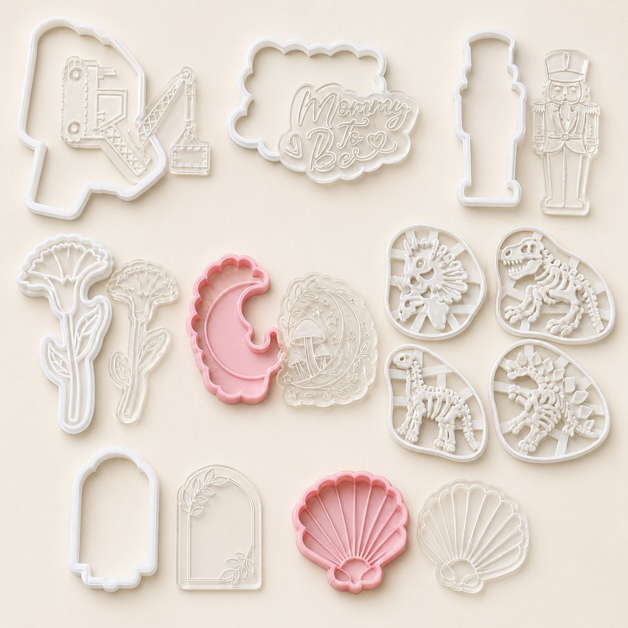 Partij acryl stempels en stekers voor koekjes, fondant, klei, Overige typen, Kunststof, Nieuw, Ophalen of Verzenden