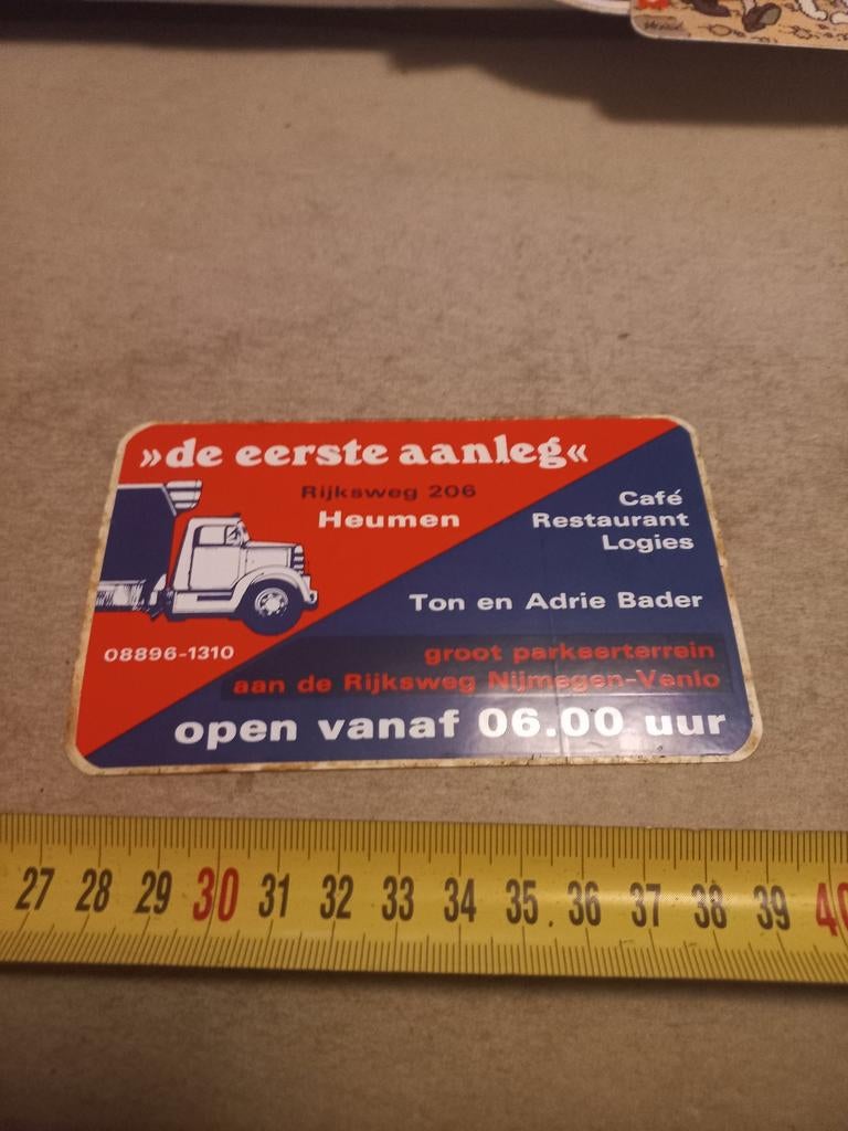 Cafe rest wegrestaurant de eerste aanleg heumen, Verzamelen, Ophalen of Verzenden, Zo goed als nieuw