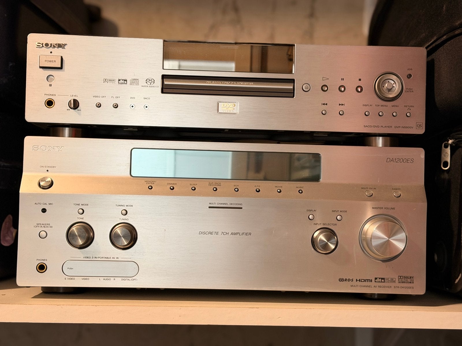 Sony DA1200ES Receiver en DVP-NS900V DVD-speler, Ophalen of Verzenden, Zo goed als nieuw, Sony, 120 watt of meer